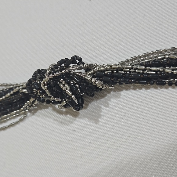 Black and Silver Chain Necklace, OS - Picture 2 of 6